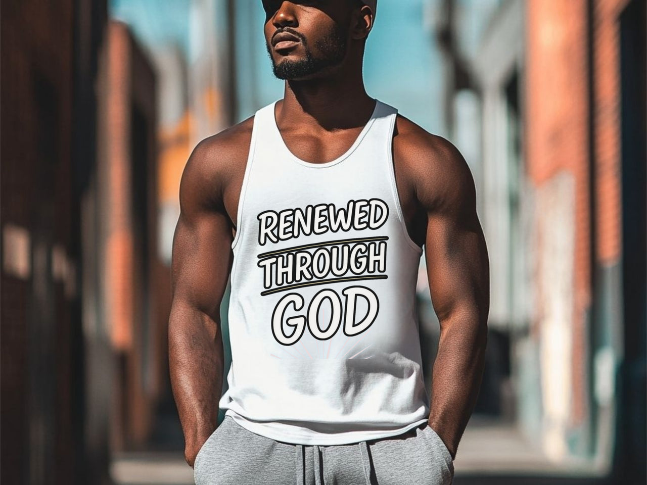 Renewed Through God – Unisex True-to-Size Christian Tank Top - My Faith My Father