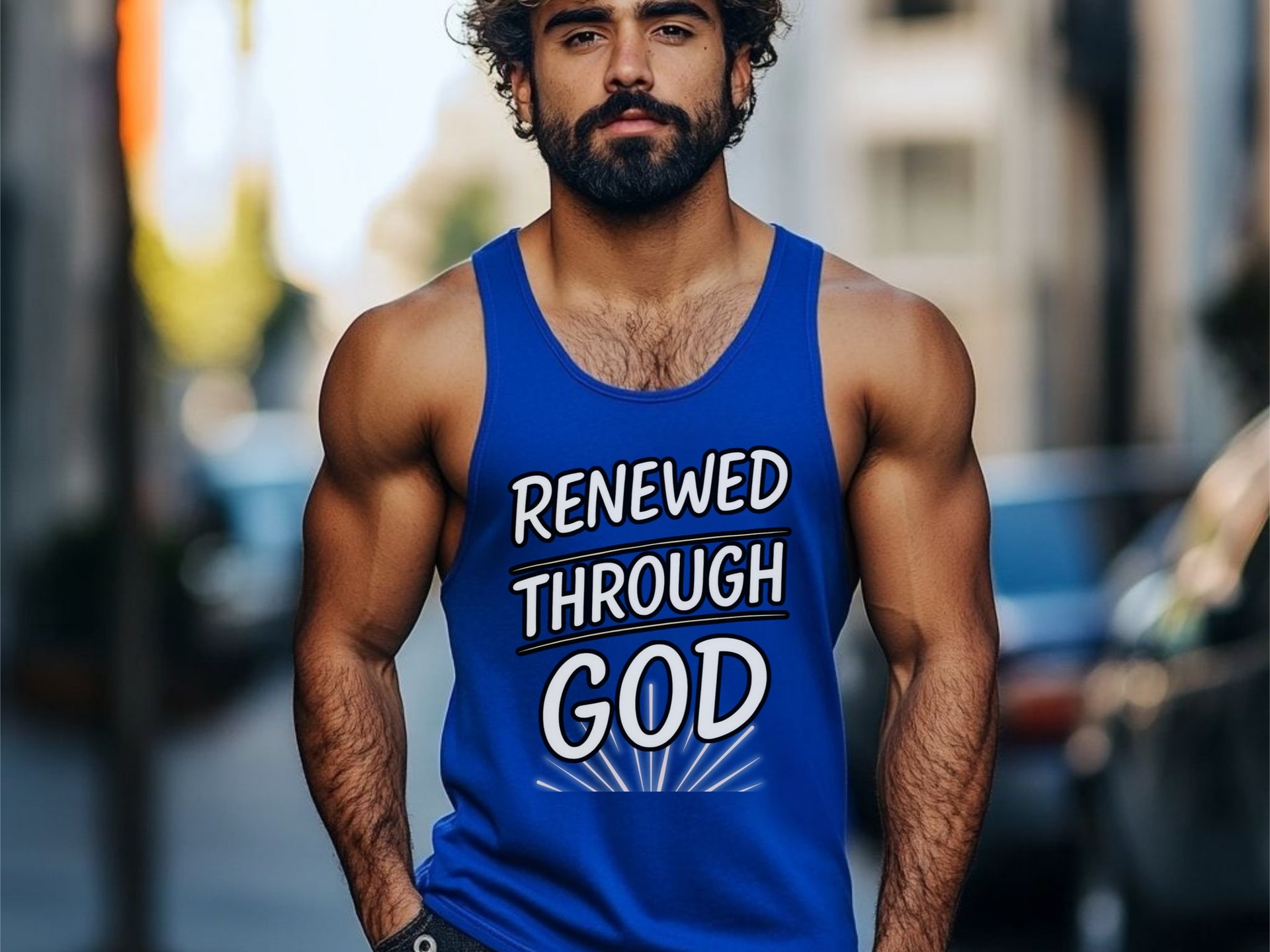 Renewed Through God – Unisex True-to-Size Christian Tank Top - My Faith My Father