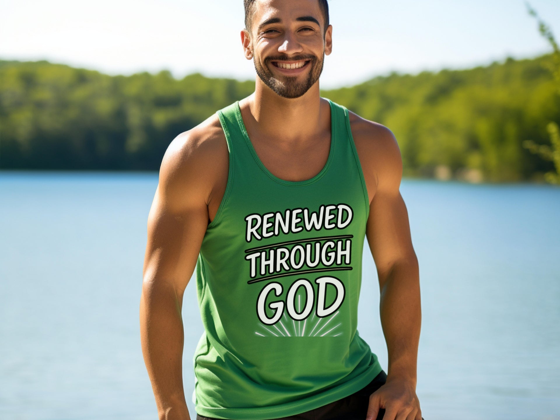 Renewed Through God – Unisex True-to-Size Christian Tank Top - My Faith My Father