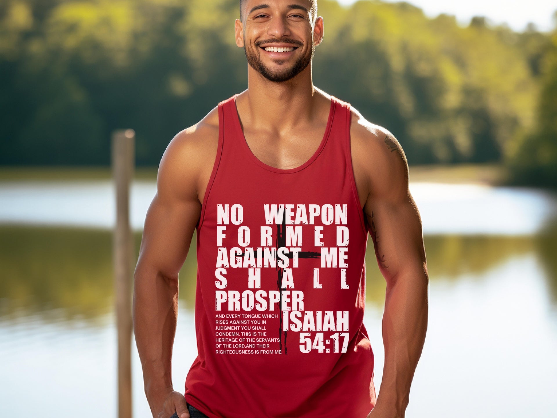 Isaiah 54:17 Unisex True-to-Size Tank Top - My Faith My Father