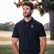 Golf Tee Cross Men's Piqué Polo - My Faith My Father