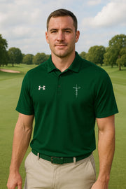 Jesus Cross Men's Performance Polo Shirt - My Faith My Father