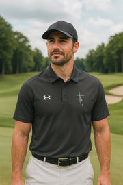 Faith + Cross Men's  Performance Polo Shirt - My Faith My Father