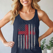 Flag With Cross Unisex True-to-Size Tank Top - My Faith My Father