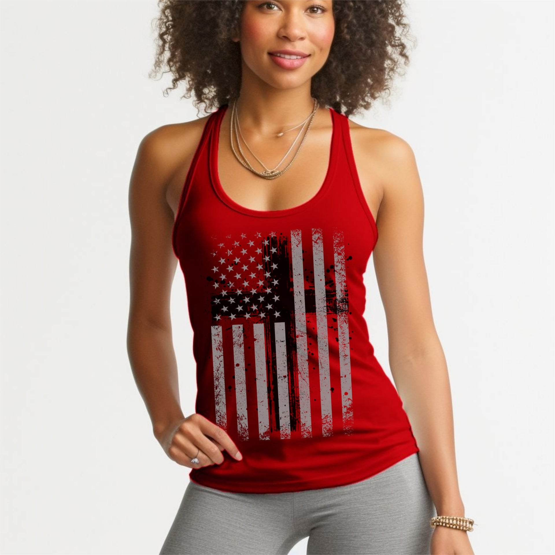 Flag With Cross Unisex True-to-Size Tank Top - My Faith My Father