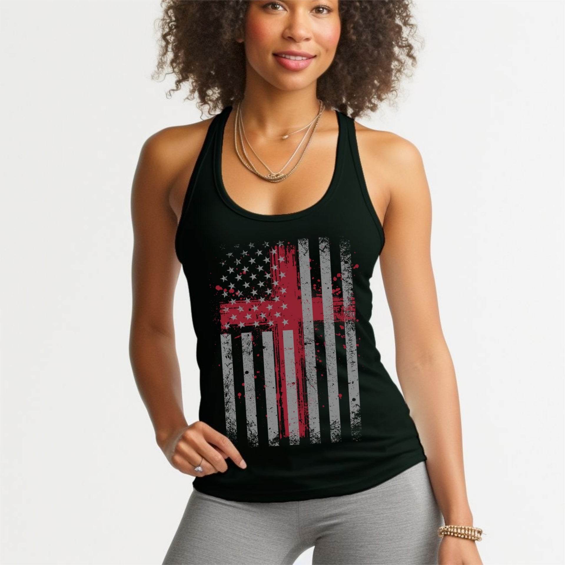 Flag With Cross Unisex True-to-Size Tank Top - My Faith My Father