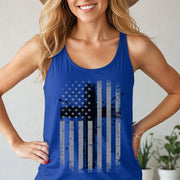 Flag With Cross Unisex True-to-Size Tank Top - My Faith My Father