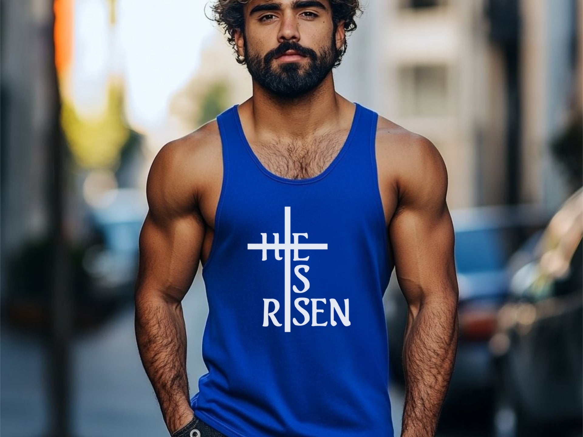 He is Risen Unisex True-to-Size Tank Top - My Faith My Father