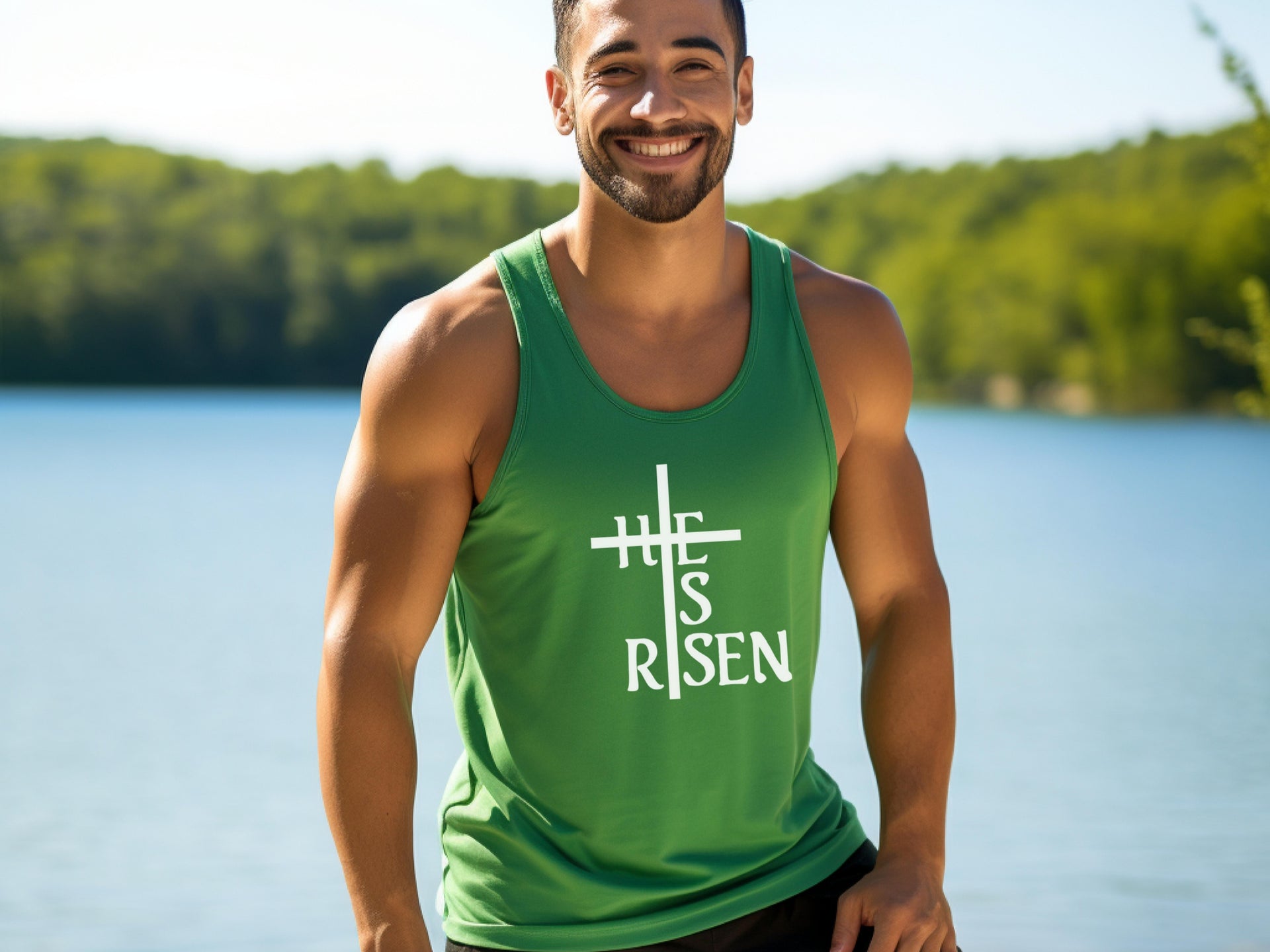He is Risen Unisex True-to-Size Tank Top - My Faith My Father