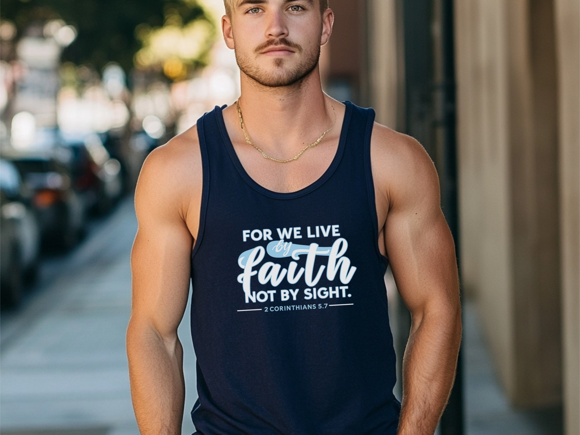 For We Live By Faith Unisex True-to-Size Tank Top - My Faith My Father
