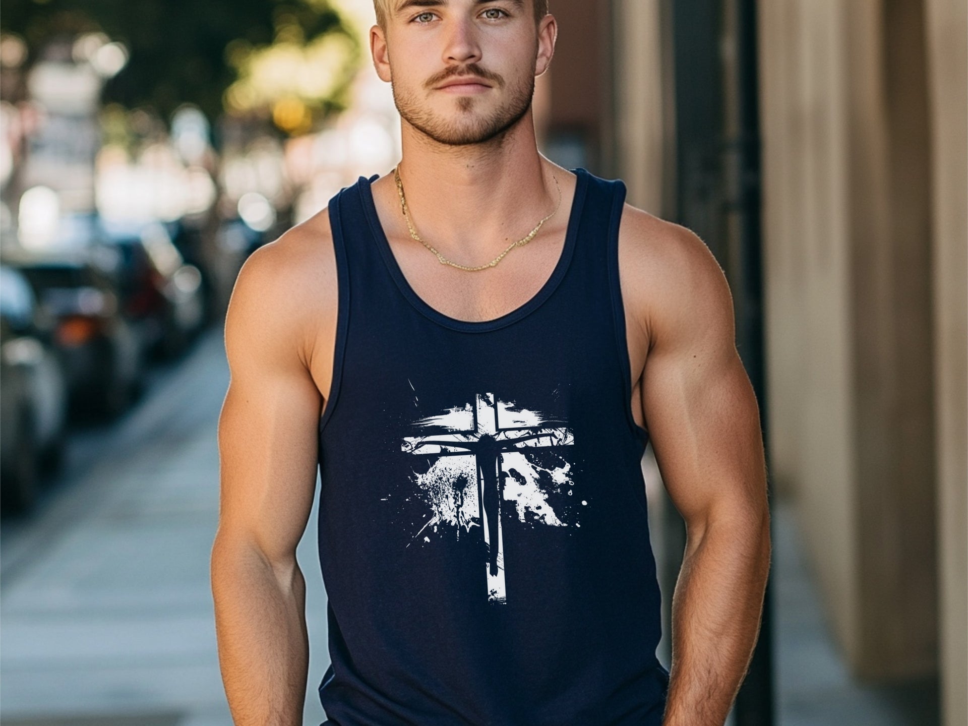 Jesus On Cross Unisex True-to-Size Tank Top - My Faith My Father