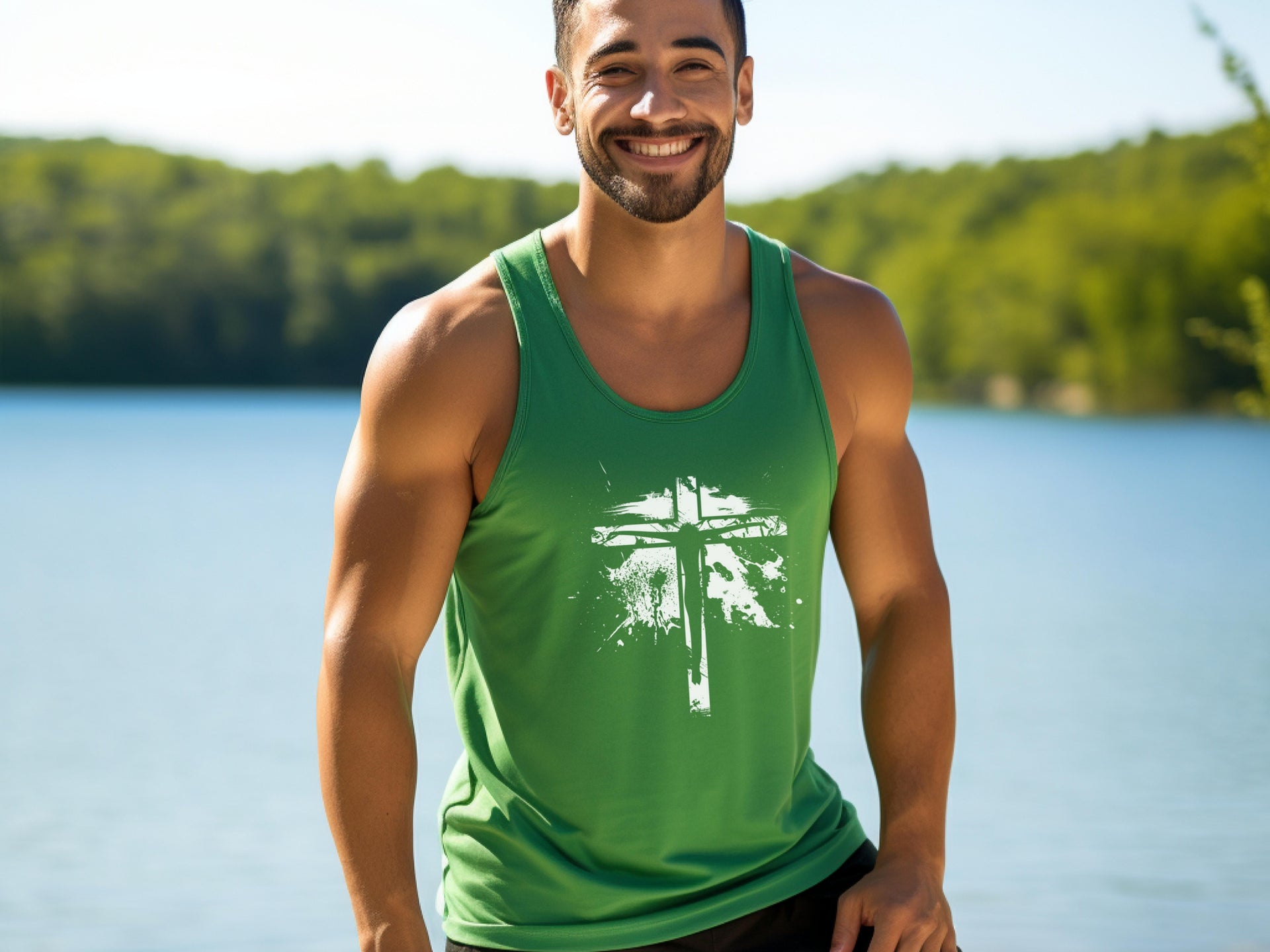 Jesus On Cross Unisex True-to-Size Tank Top - My Faith My Father