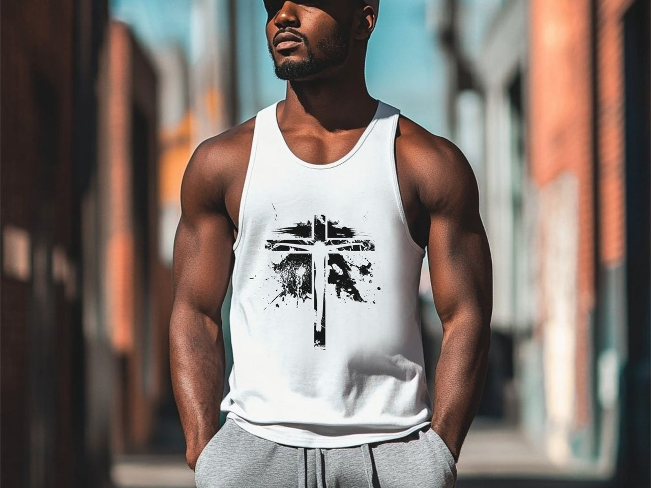 Jesus On Cross Unisex True-to-Size Tank Top - My Faith My Father