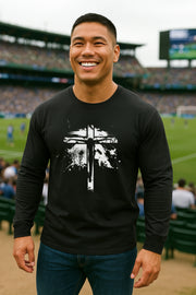 Jesus On Cross Unisex Relaxed Fit Long Sleeve T-Shirt - My Faith My Father