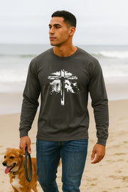 Jesus On Cross Unisex Relaxed Fit Long Sleeve T-Shirt - My Faith My Father