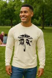 Jesus On Cross Unisex Relaxed Fit Long Sleeve T-Shirt - My Faith My Father