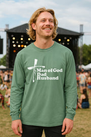 Man of God Dad Husband Unisex Relaxed Fit Long Sleeve T-Shirt - My Faith My Father