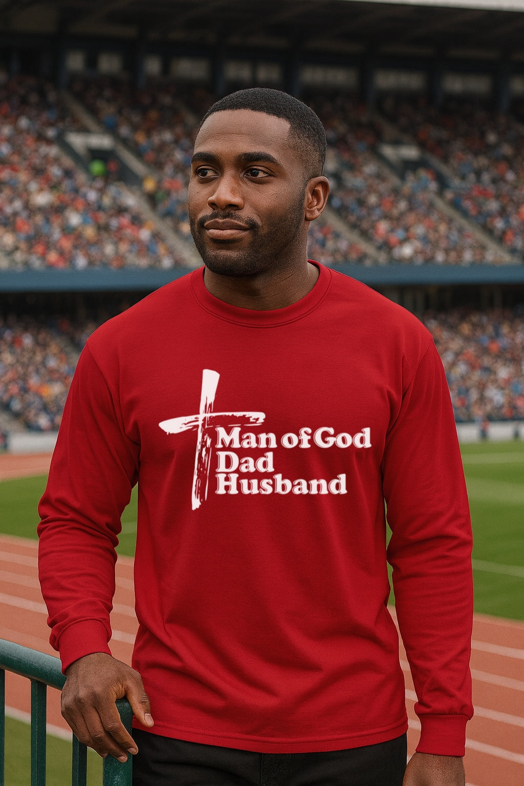 Man of God Dad Husband Unisex Relaxed Fit Long Sleeve T-Shirt - My Faith My Father