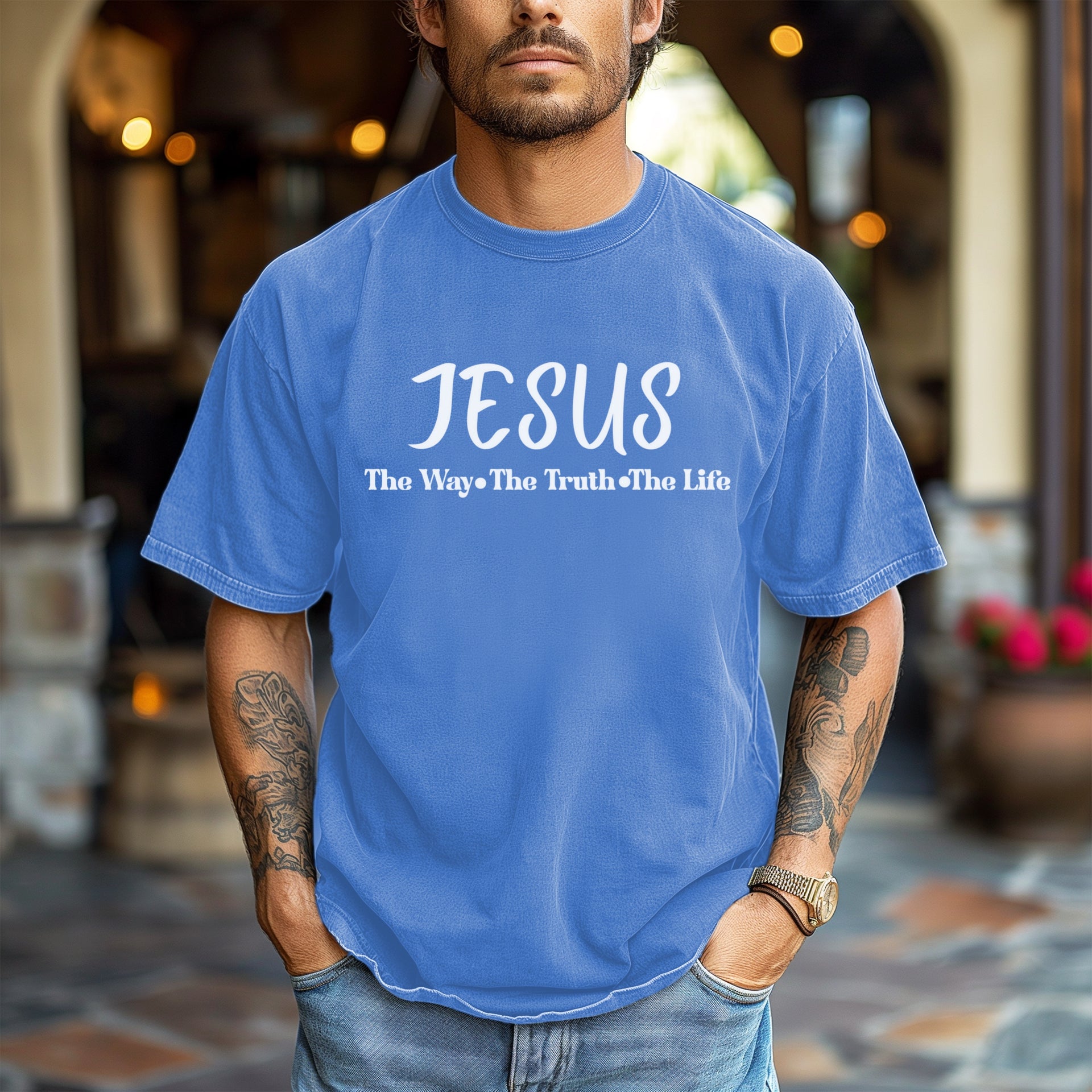 Jesus The Way, The Truth, The Life Unisex Relaxed Fit T-Shirt - My Faith My Father