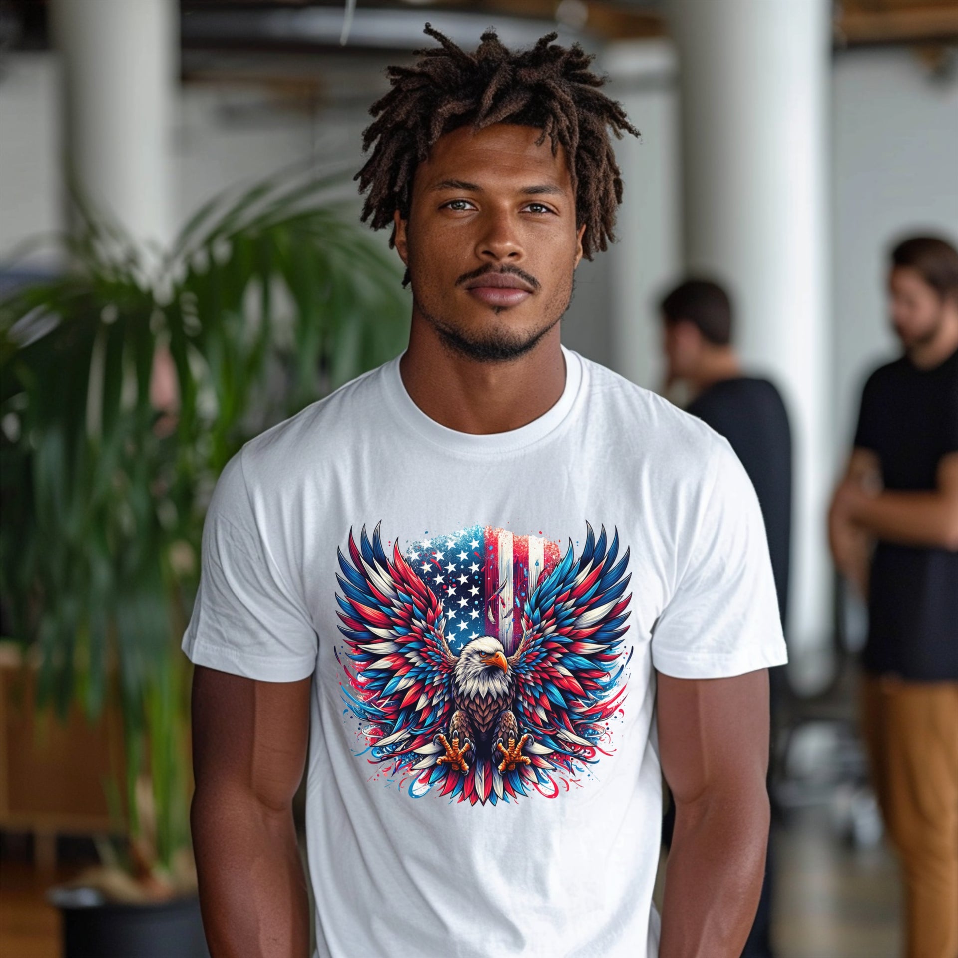 Eagle with Flag Unisex Relax Fit T-Shirt - My Faith My Father