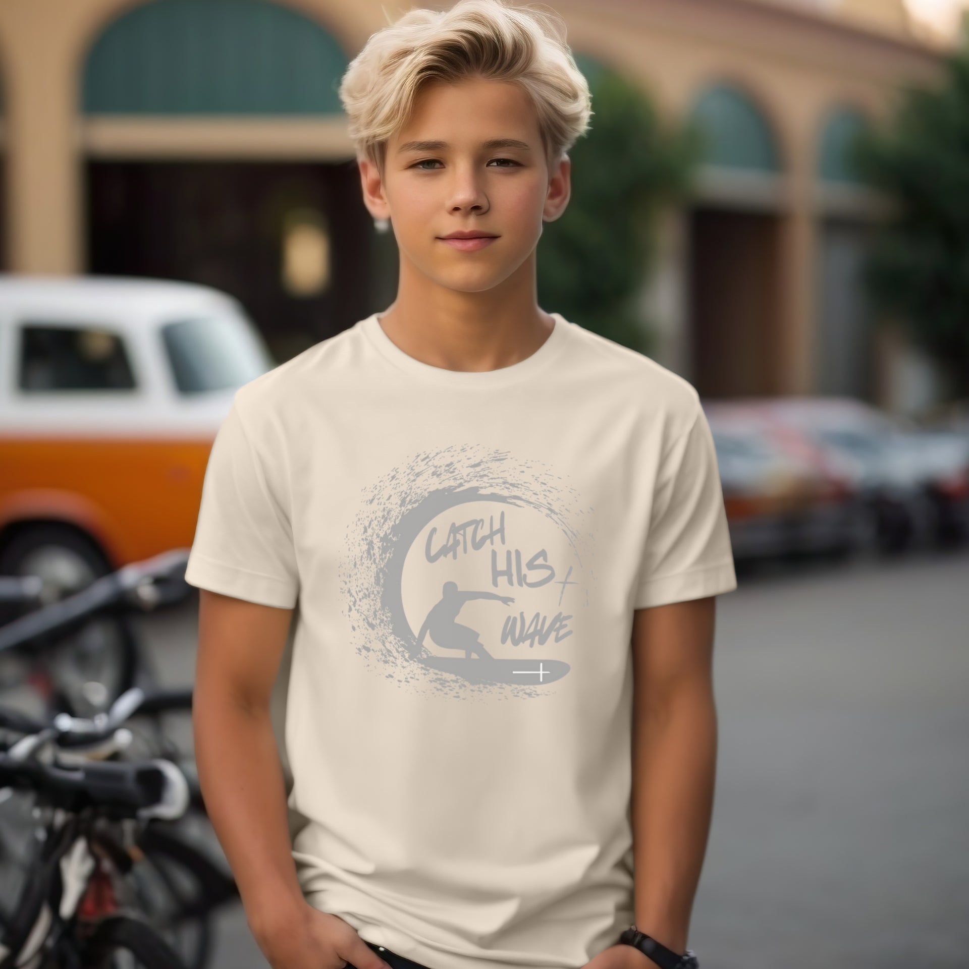 Catch His Wave Unisex Youth T-Shirt - My Faith My Father