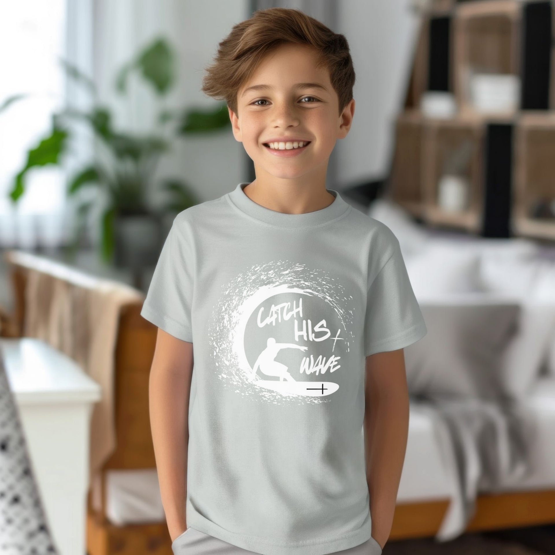 Catch His Wave Unisex Youth T-Shirt - My Faith My Father