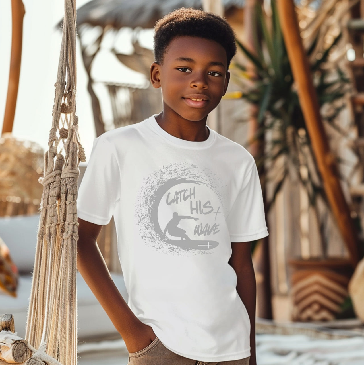 Catch His Wave Unisex Youth T-Shirt - My Faith My Father