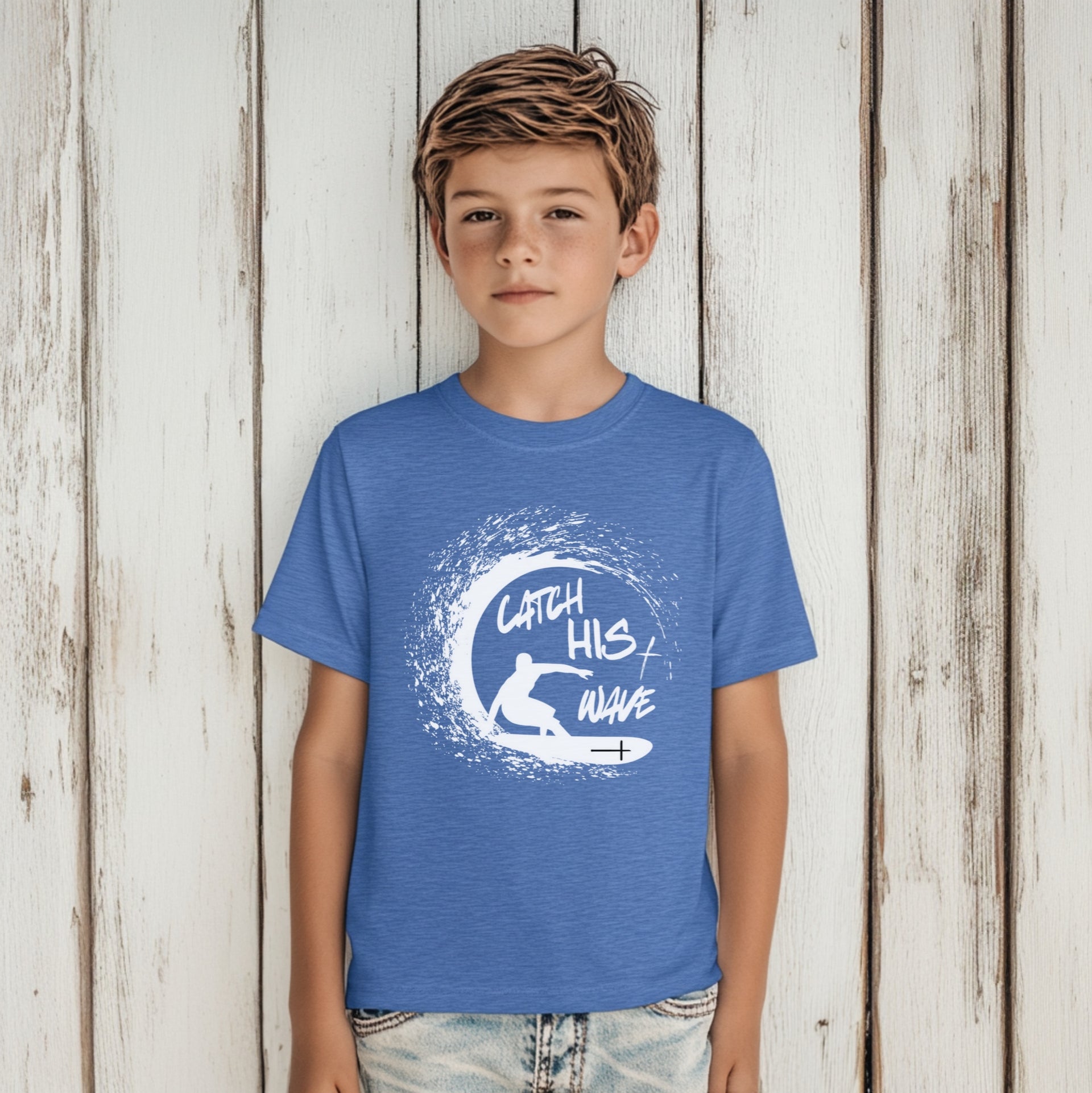 Catch His Wave Unisex Youth T-Shirt - My Faith My Father