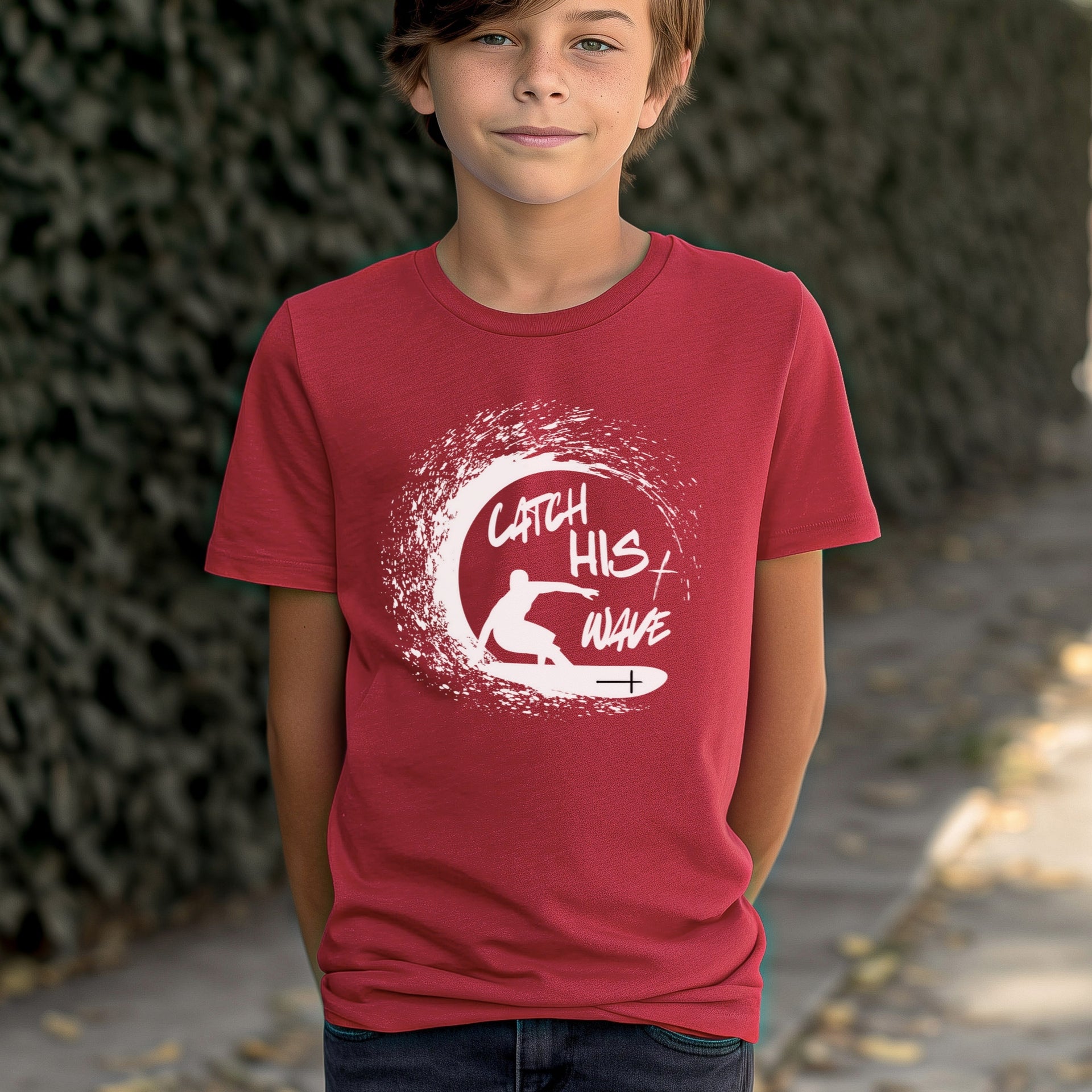 Catch His Wave Unisex Youth T-Shirt - My Faith My Father