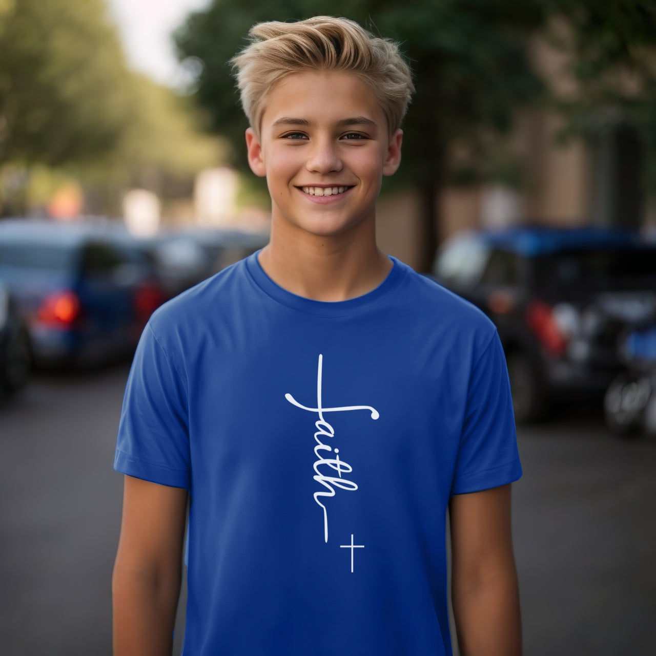Faith + Cross Unisex Youth T-Shirt - My Faith My Father