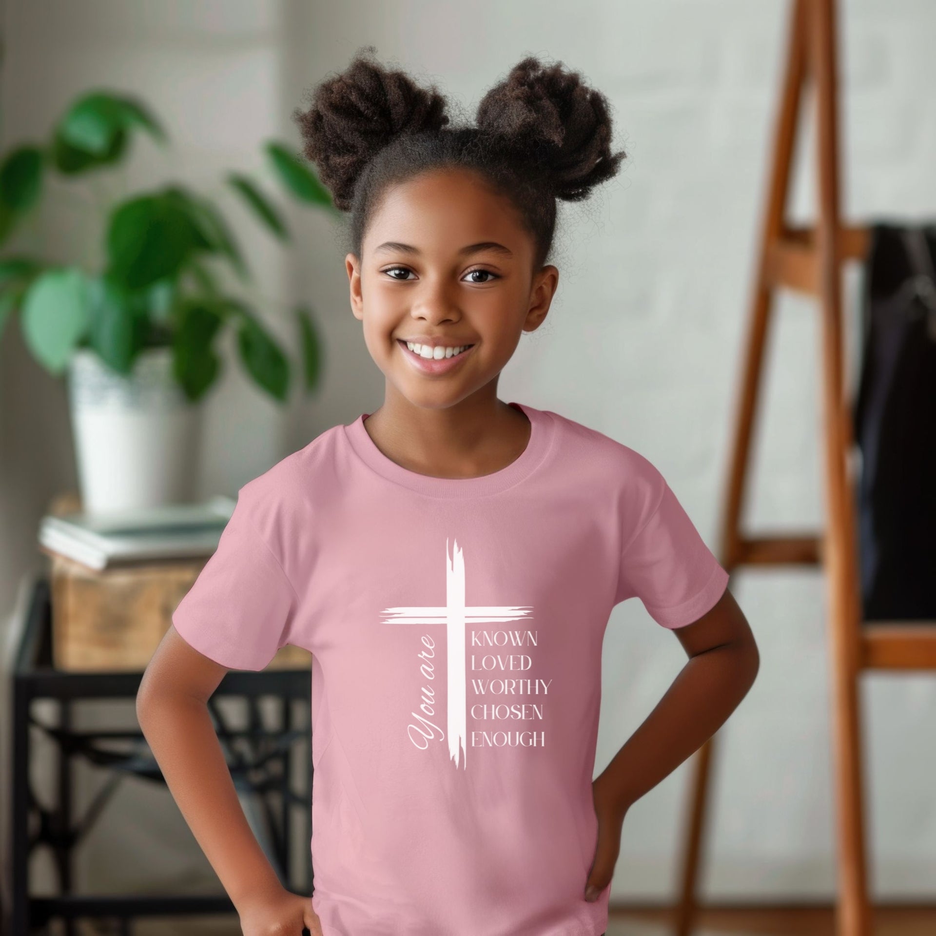 You Are Known, Loved, Worthy, Chosen Unisex Youth T-Shirt - My Faith My Father