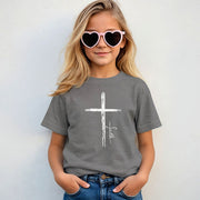 Cross With Faith Unisex Youth T-Shirt - My Faith My Father