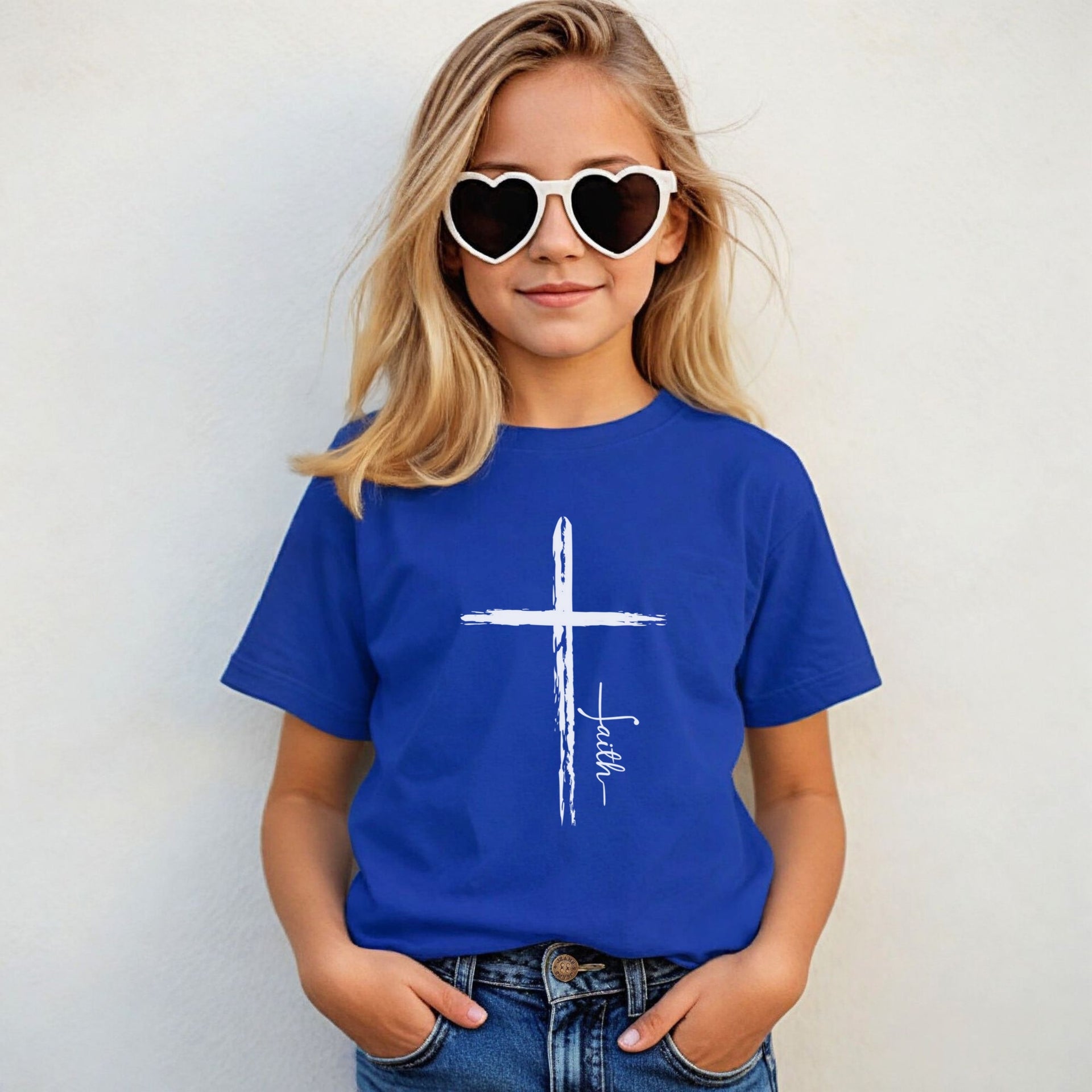 Cross With Faith Unisex Youth T-Shirt - My Faith My Father