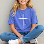 Cross With Faith Unisex Youth T-Shirt - My Faith My Father