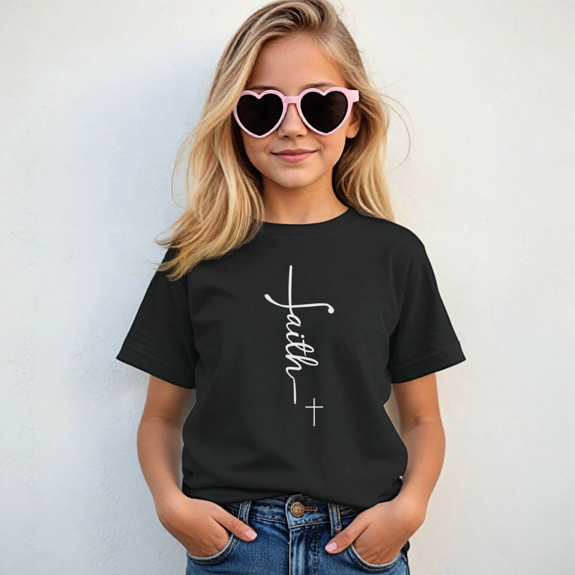 Faith + Cross Unisex Youth T-Shirt - My Faith My Father