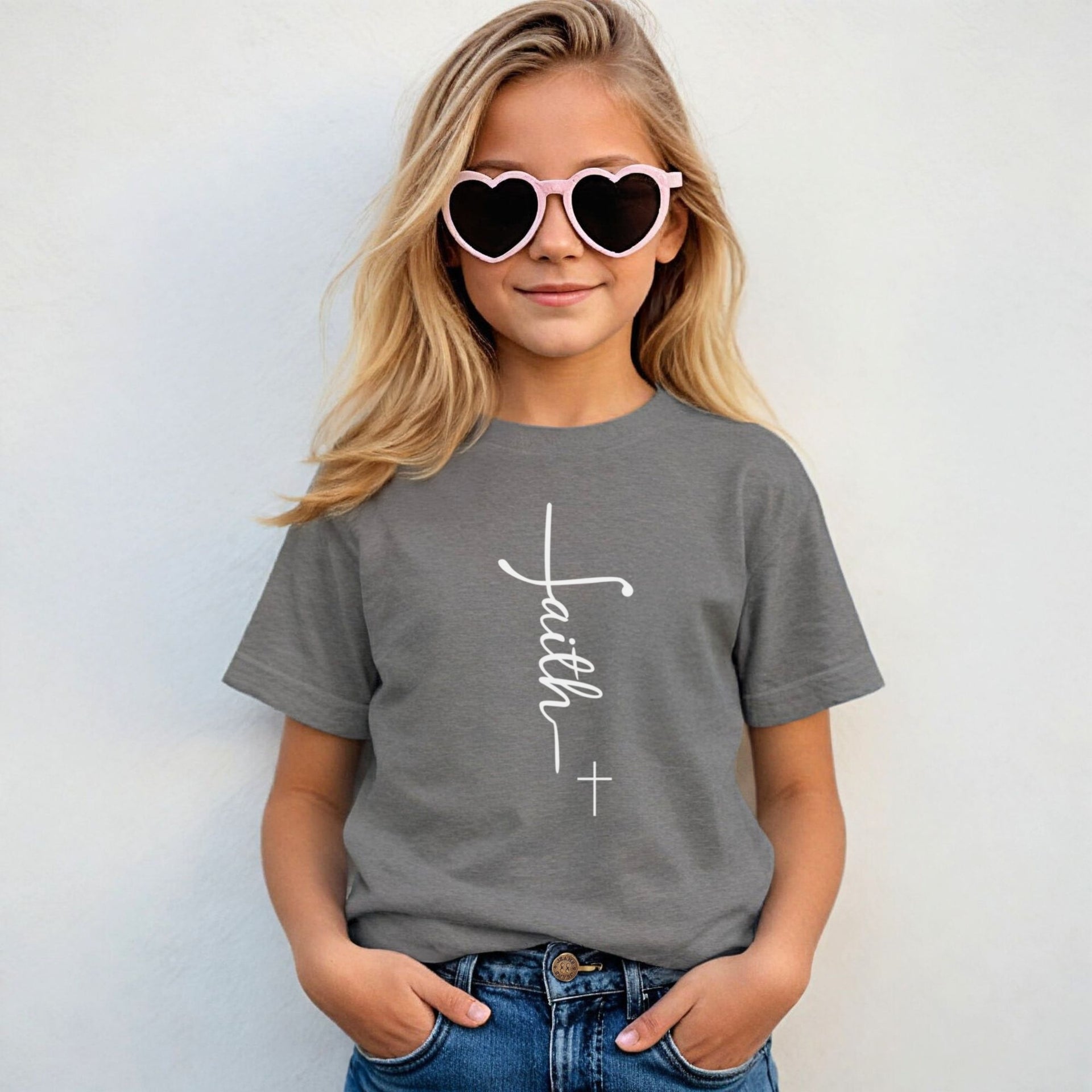 Faith + Cross Unisex Youth T-Shirt - My Faith My Father