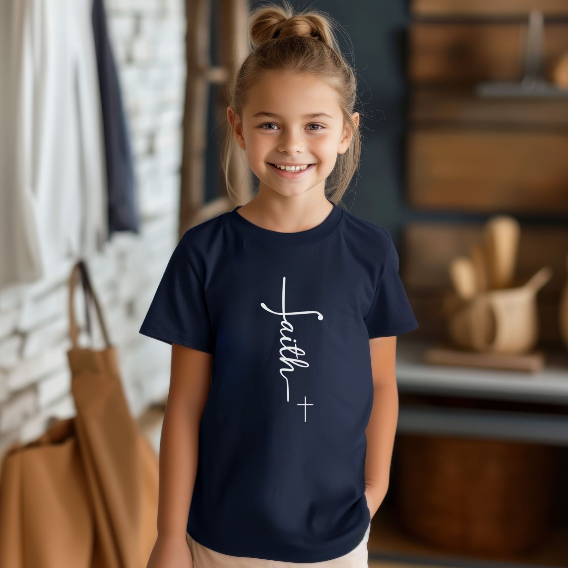 Faith + Cross Unisex Youth T-Shirt - My Faith My Father
