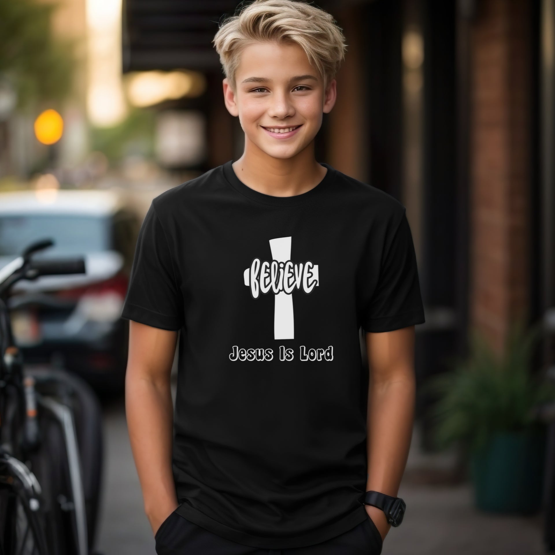 Believe, Jesus Is Lord Unisex Youth T-Shirt - My Faith My Father