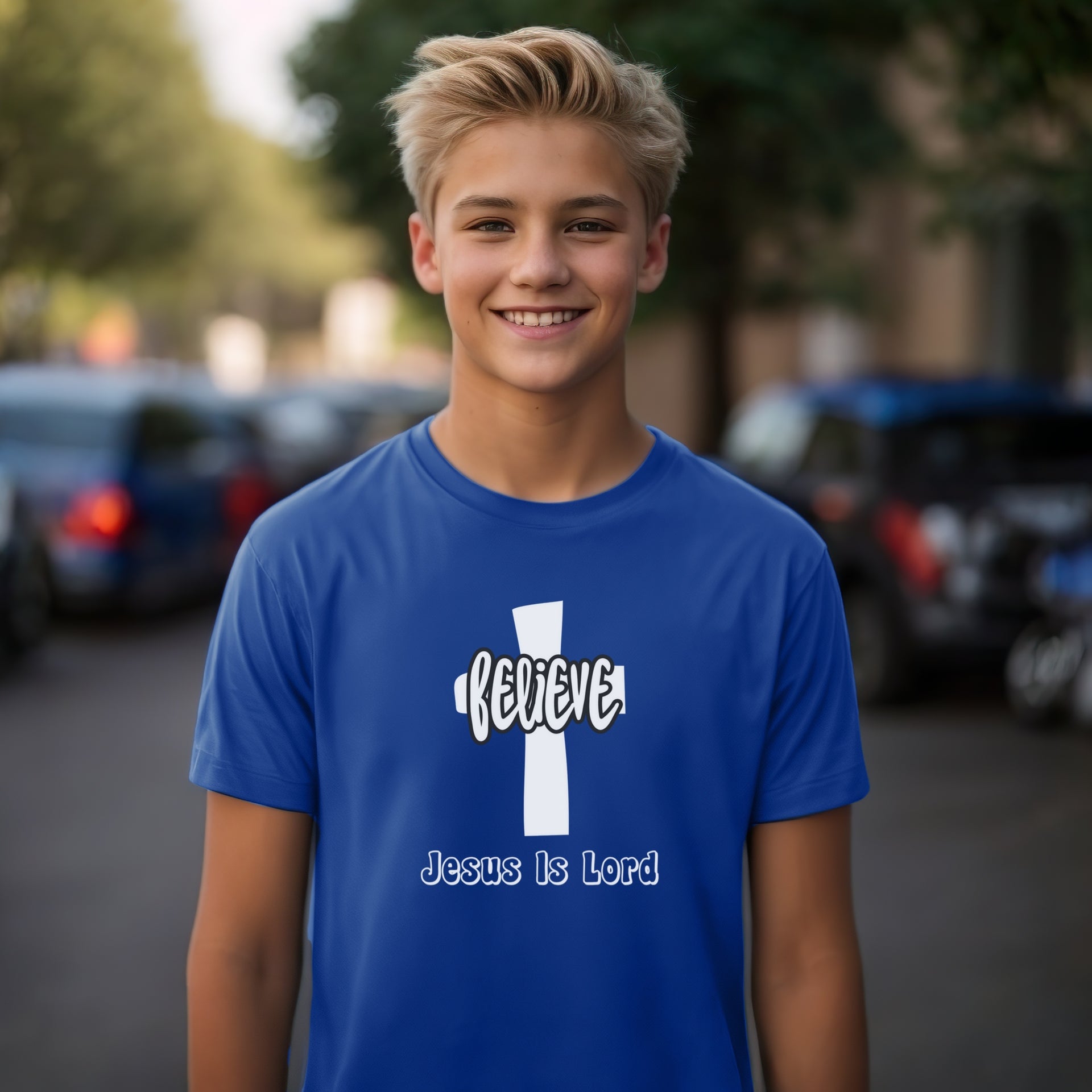 Believe, Jesus Is Lord Unisex Youth T-Shirt - My Faith My Father