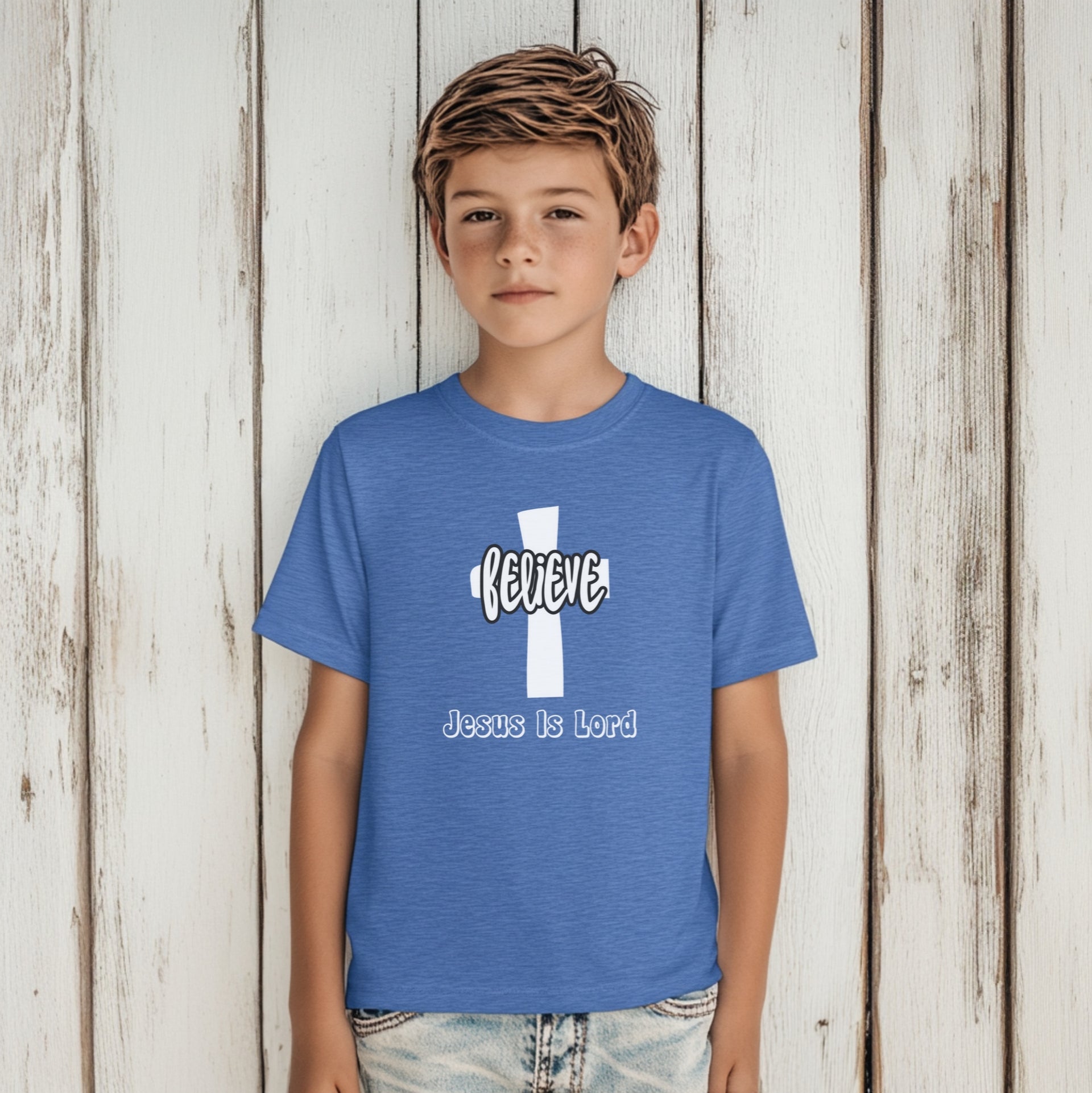 Believe, Jesus Is Lord Unisex Youth T-Shirt - My Faith My Father