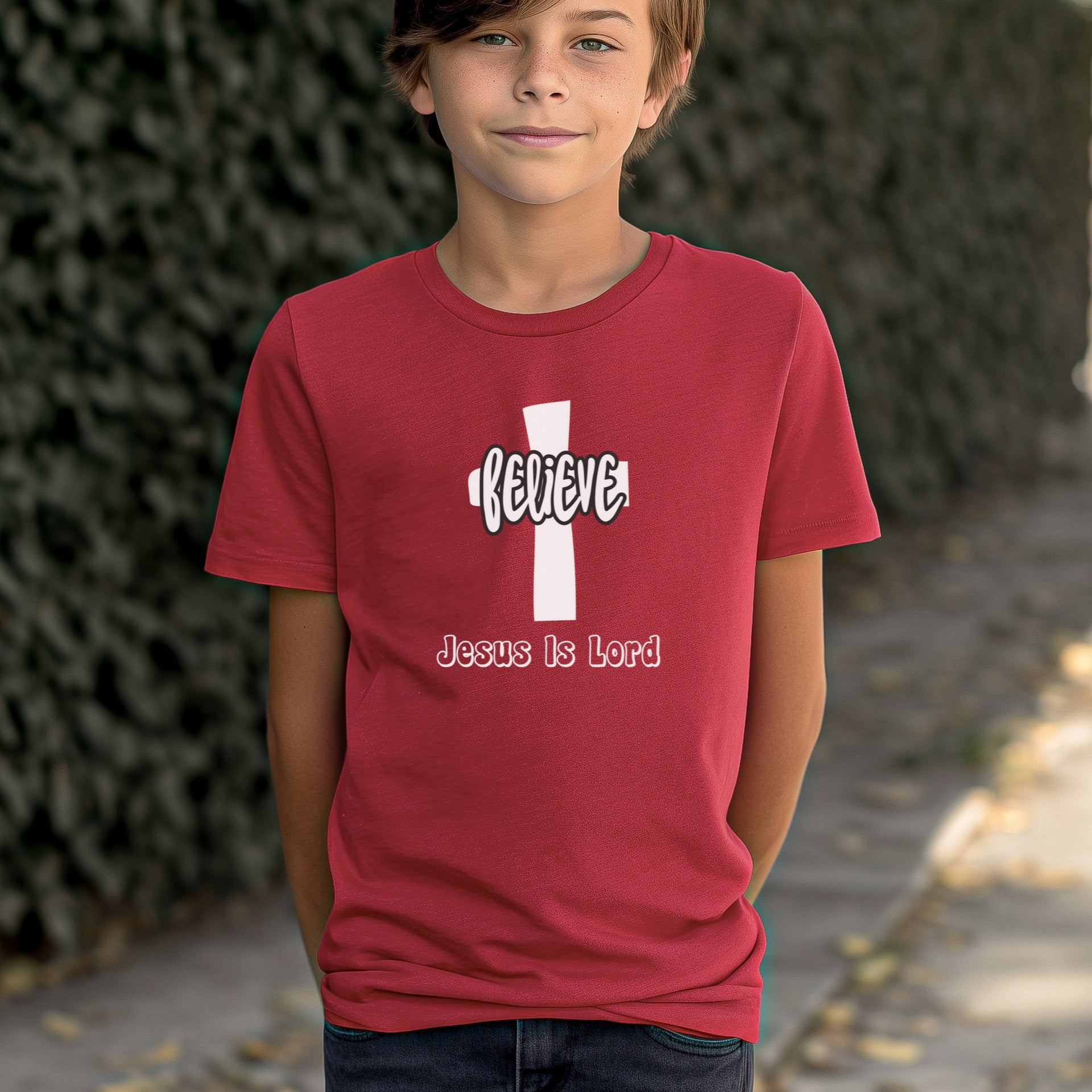 Believe, Jesus Is Lord Unisex Youth T-Shirt - My Faith My Father