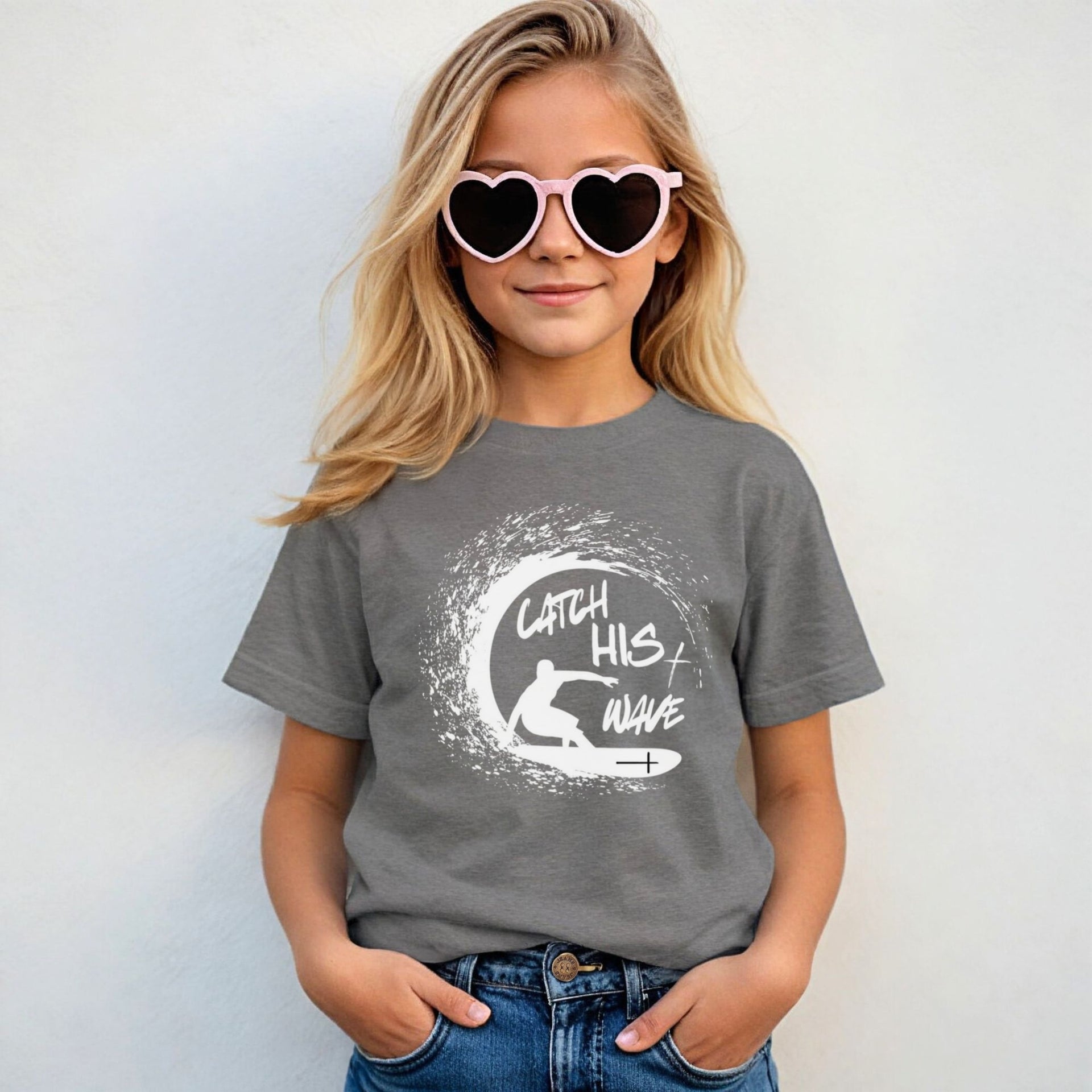 Catch His Wave Unisex Youth T-Shirt - My Faith My Father