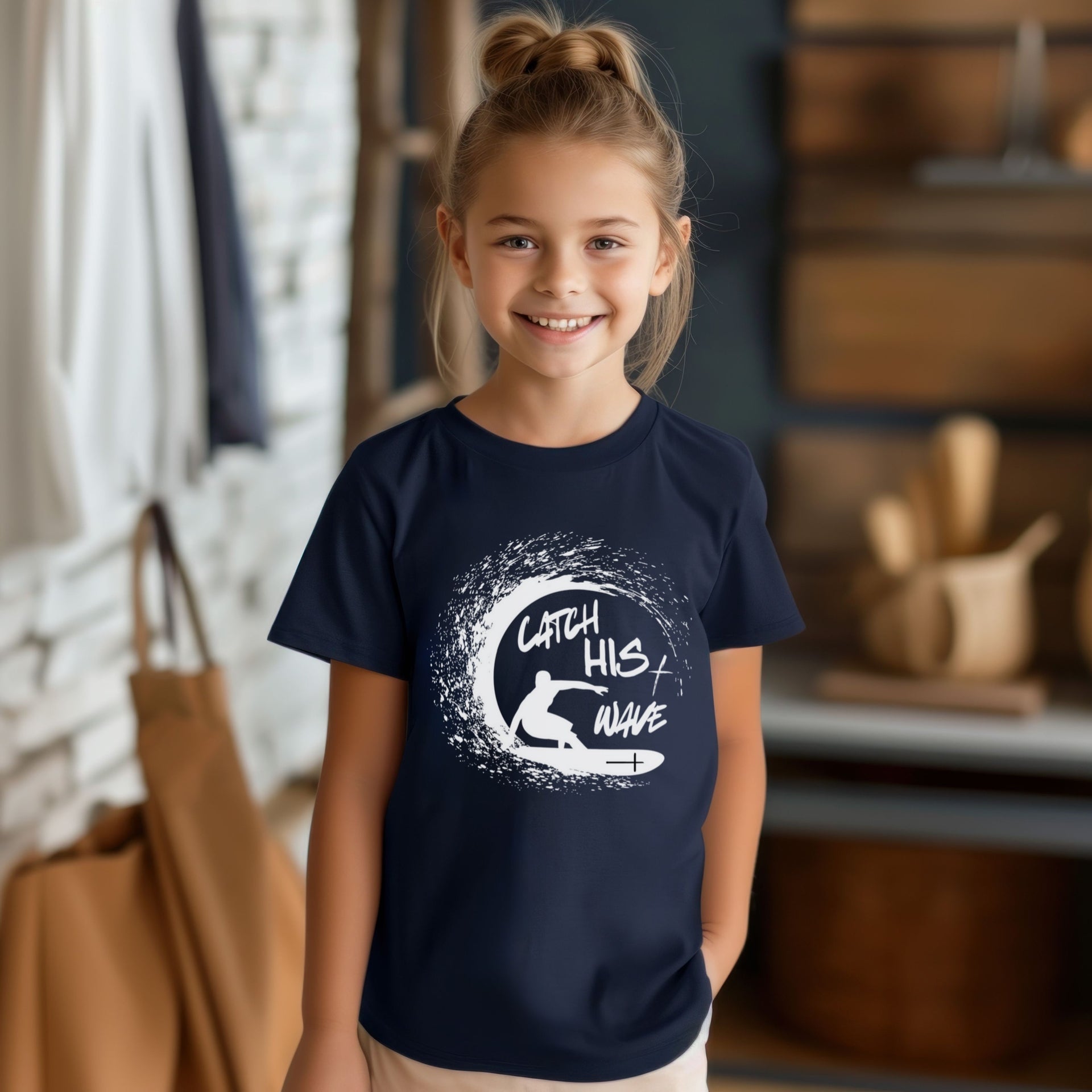 Catch His Wave Unisex Youth T-Shirt - My Faith My Father