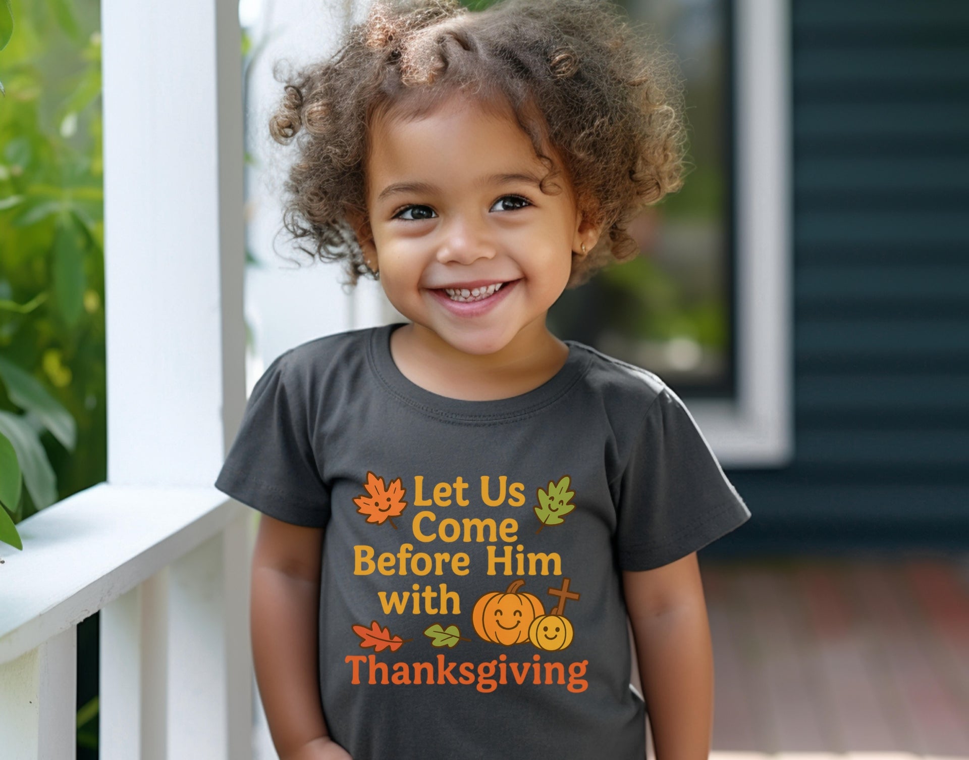 Let Us Come Before Him With Thanksgiving Toddler Short Sleeve T-Shirt - My Faith My Father