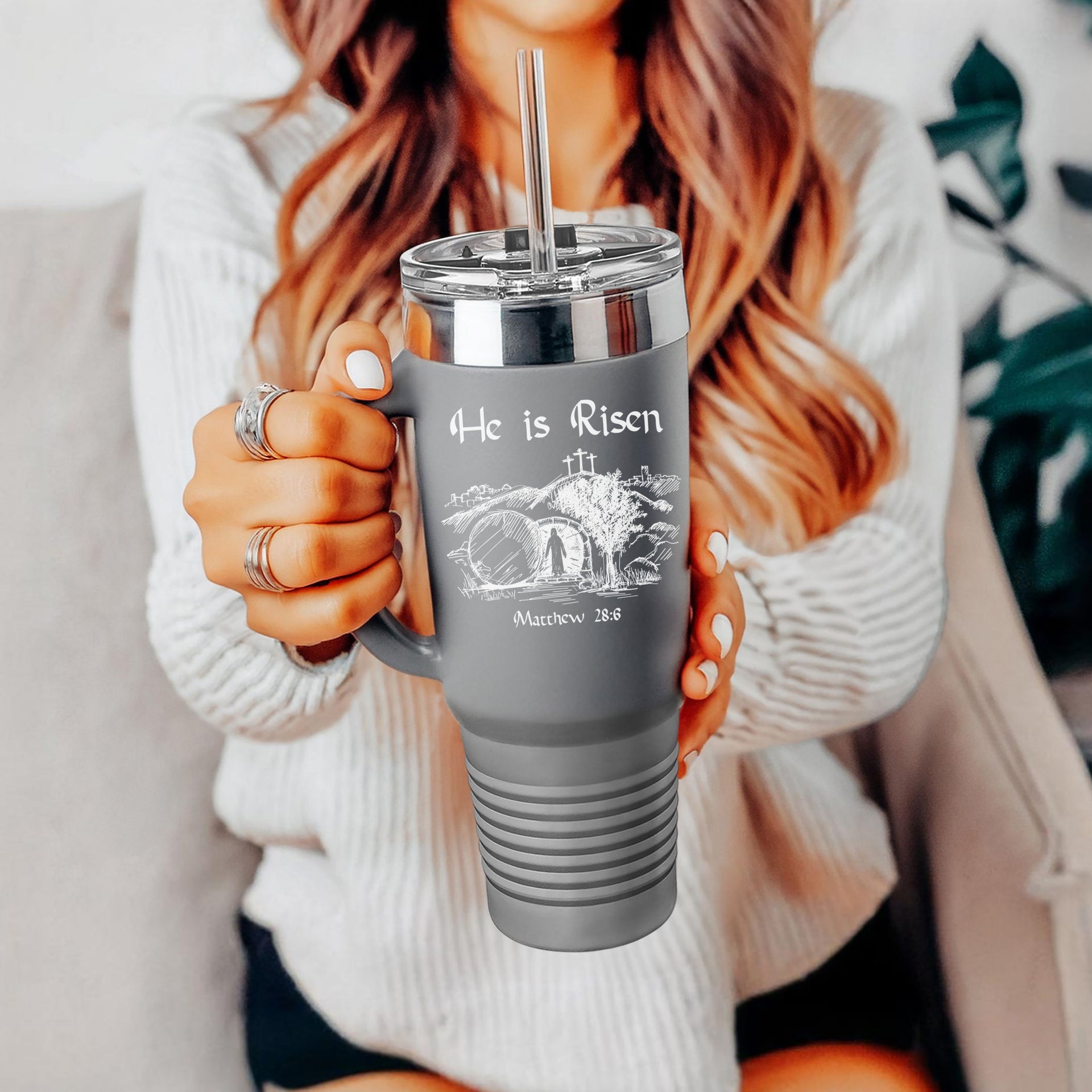 He is Risen 40oz Insulated Travel Mug - My Faith My Father