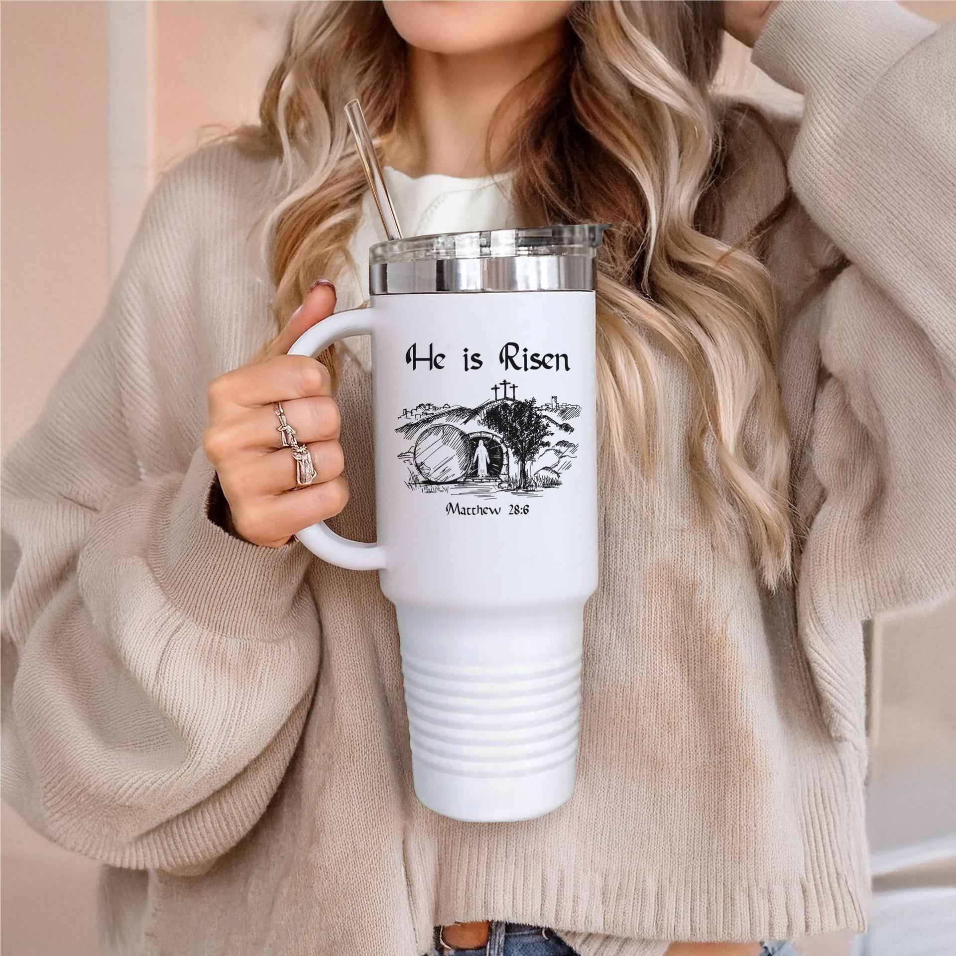 He is Risen 40oz Insulated Travel Mug - My Faith My Father