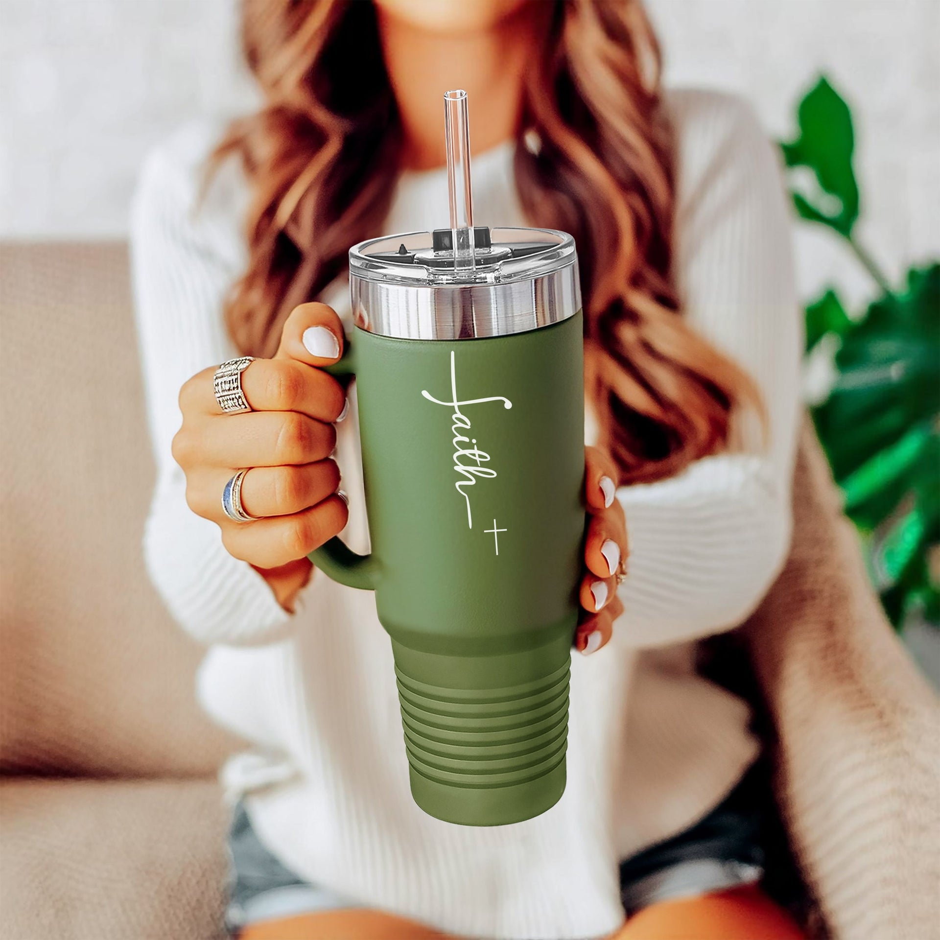 Faith + Cross 40oz Insulated Travel Mug - My Faith My Father