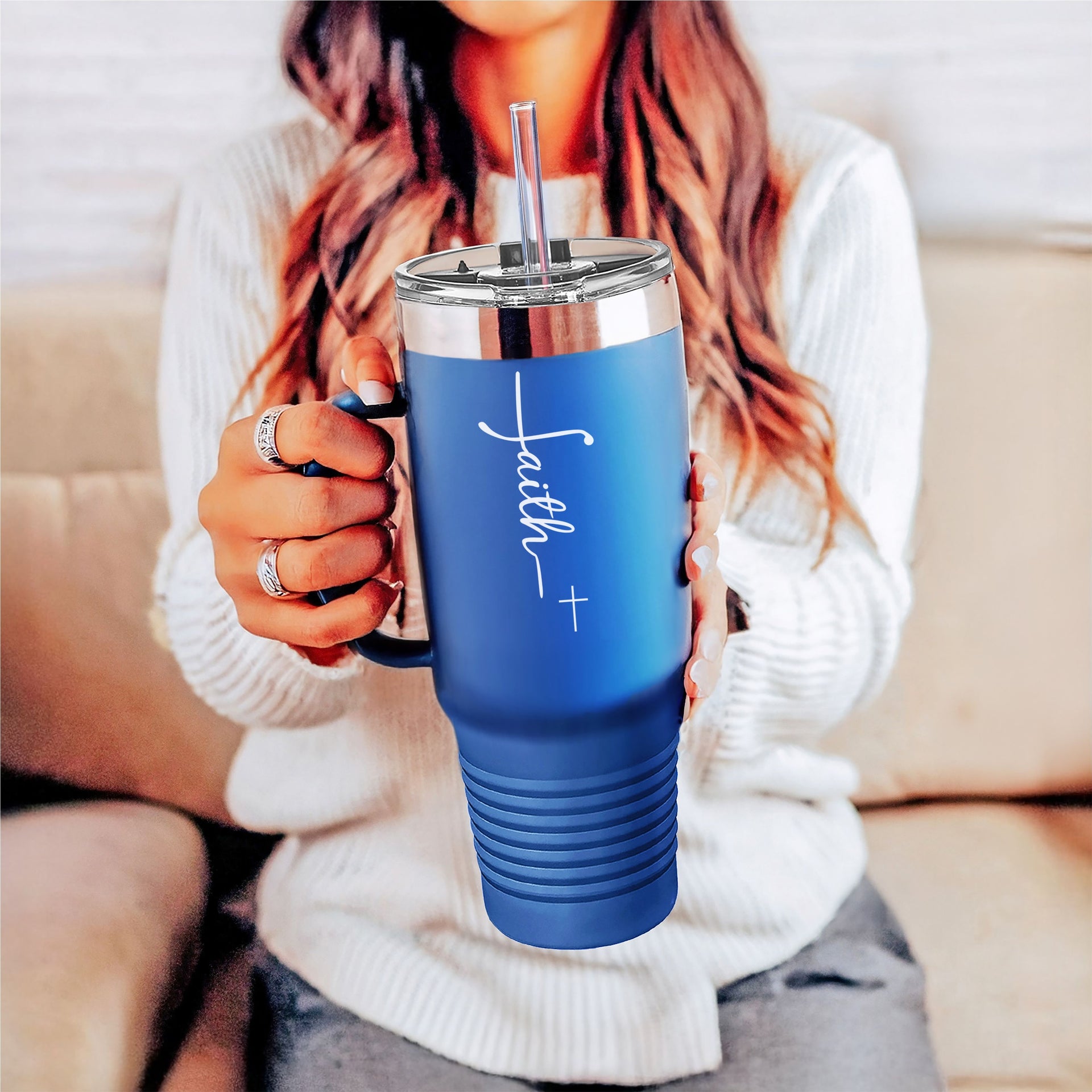 Faith + Cross 40oz Insulated Travel Mug - My Faith My Father