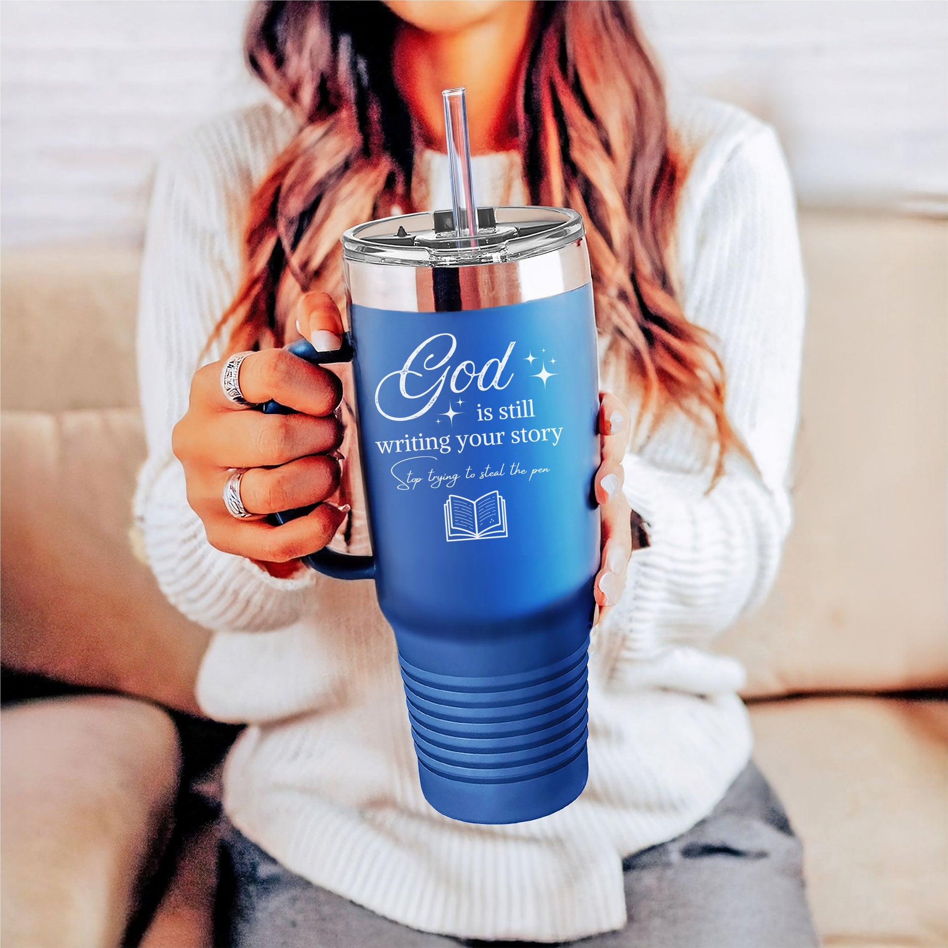 God Is Still Writing Your Story 40oz Insulated Travel Mug - My Faith My Father