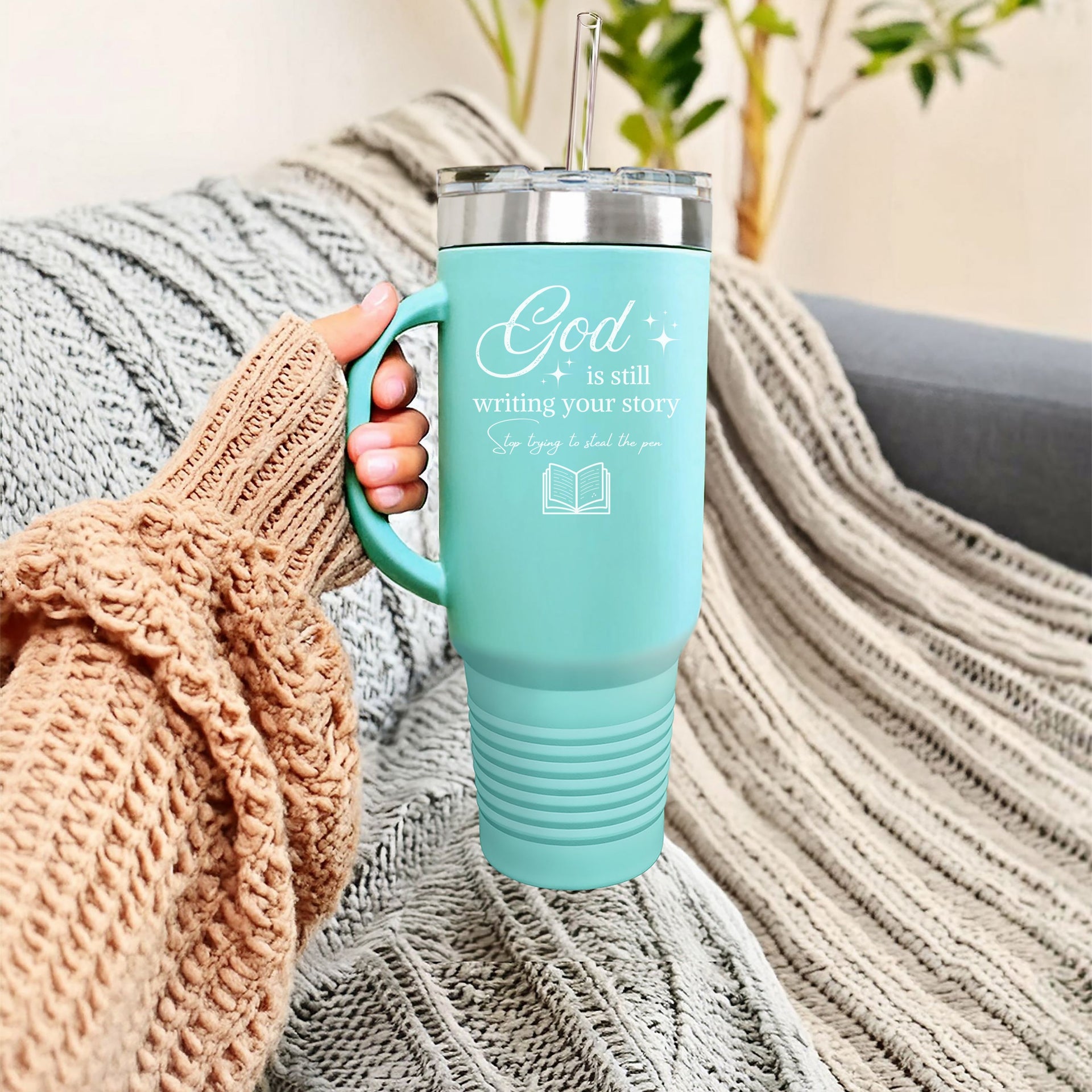 God Is Still Writing Your Story 40oz Insulated Travel Mug - My Faith My Father